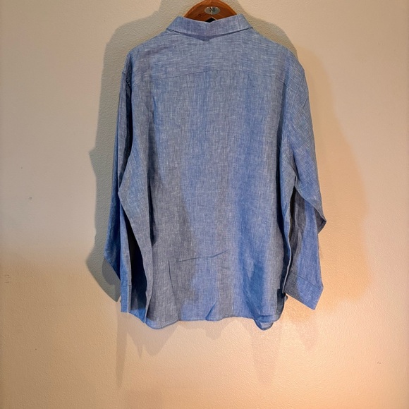 NWT Baird McNutt x Murano Big & Tall Long Sleeve Solid Linen Woven Shirt, 2XB - Picture 8 of 12